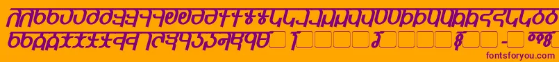 QijomiBoldItalic Font – Purple Fonts on Orange Background