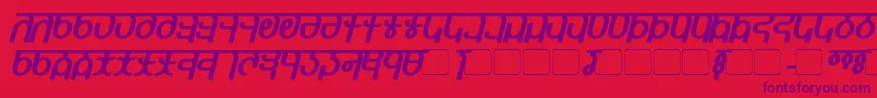 QijomiBoldItalic Font – Purple Fonts on Red Background