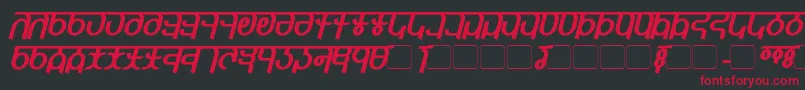 QijomiBoldItalic Font – Red Fonts on Black Background