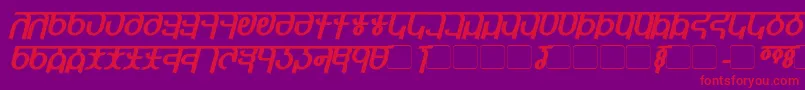 QijomiBoldItalic Font – Red Fonts on Purple Background