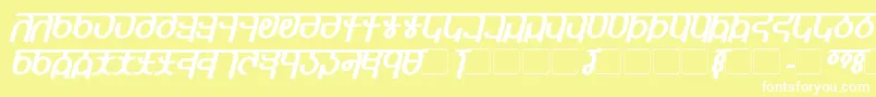 QijomiBoldItalic Font – White Fonts on Yellow Background