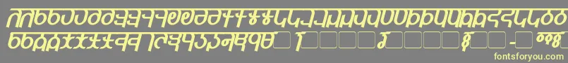 QijomiBoldItalic Font – Yellow Fonts on Gray Background