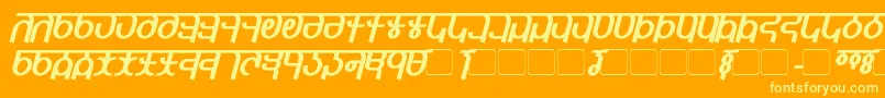 QijomiBoldItalic Font – Yellow Fonts on Orange Background