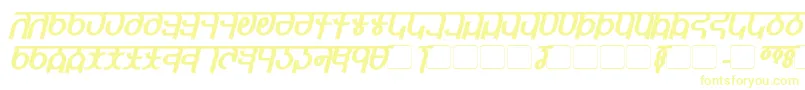 QijomiBoldItalic Font – Yellow Fonts on White Background