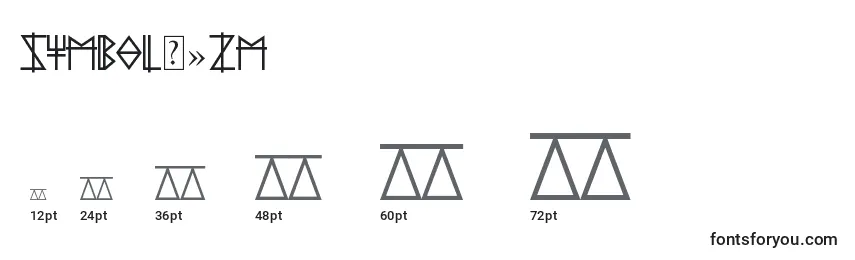Размеры шрифта SymbolР»zm