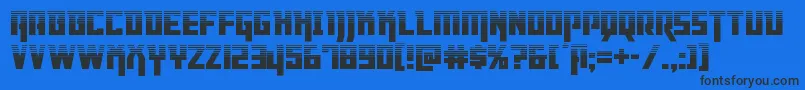 Dangerflighthalf-Schriftart – Schwarze Schriften auf blauem Hintergrund