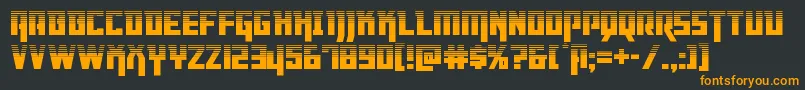 Dangerflighthalf-Schriftart – Orangefarbene Schriften auf schwarzem Hintergrund