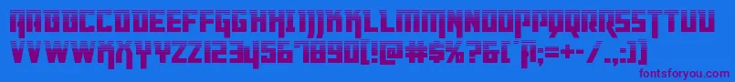 Dangerflighthalf-Schriftart – Violette Schriften auf blauem Hintergrund