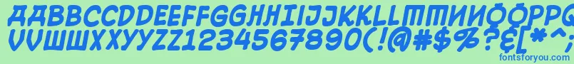 10cesb-Schriftart – Blaue Schriften auf grünem Hintergrund