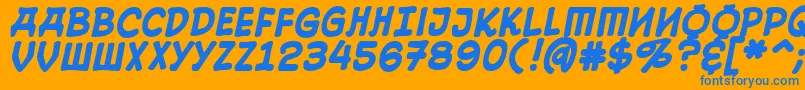 Fonte 10cesb – fontes azuis em um fundo laranja