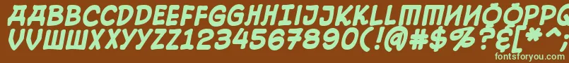 10cesb Font – Green Fonts on Brown Background