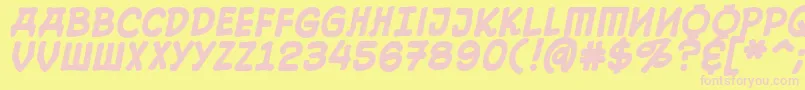 10cesb Font – Pink Fonts on Yellow Background