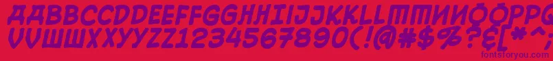 フォント10cesb – 赤い背景に紫のフォント