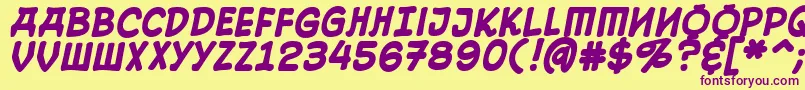 10cesb Font – Purple Fonts on Yellow Background