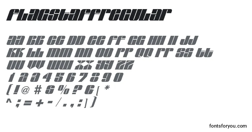 Czcionka FlagstaffRegular – alfabet, cyfry, specjalne znaki