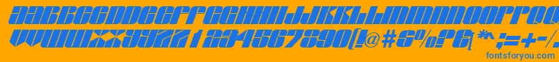 FlagstaffRegular Font – Blue Fonts on Orange Background