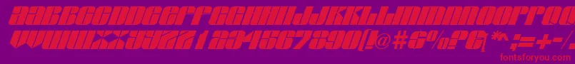 FlagstaffRegular Font – Red Fonts on Purple Background