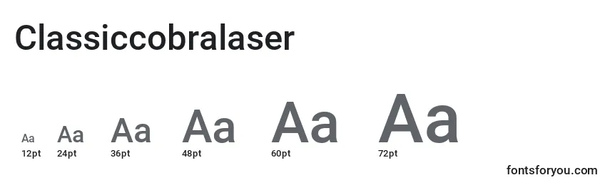 Размеры шрифта Classiccobralaser