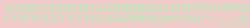 TitleWaveRegular Font – Green Fonts on Pink Background