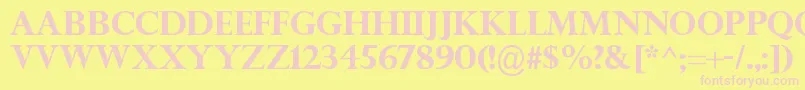 TitleWaveRegular-fontti – vaaleanpunaiset fontit keltaisella taustalla