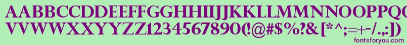 TitleWaveRegular Font – Purple Fonts on Green Background