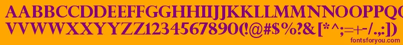 TitleWaveRegular-fontti – violetit fontit oranssilla taustalla