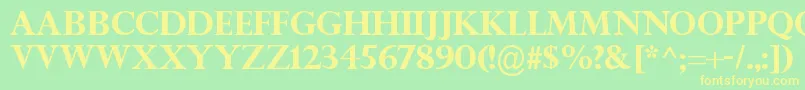 TitleWaveRegular Font – Yellow Fonts on Green Background