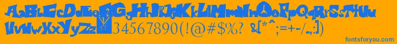 Blondie29 Font – Blue Fonts on Orange Background