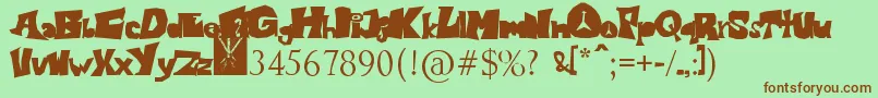 Blondie29 Font – Brown Fonts on Green Background