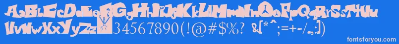 Blondie29 Font – Pink Fonts on Blue Background