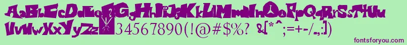 Blondie29 Font – Purple Fonts on Green Background