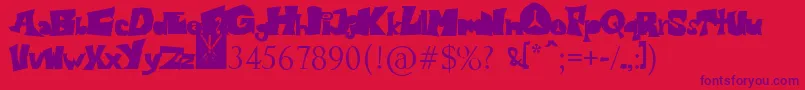 Blondie29 Font – Purple Fonts on Red Background