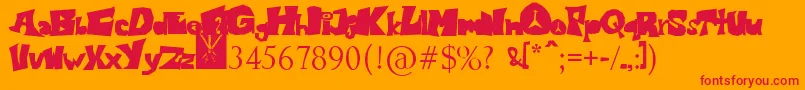 Blondie29 Font – Red Fonts on Orange Background