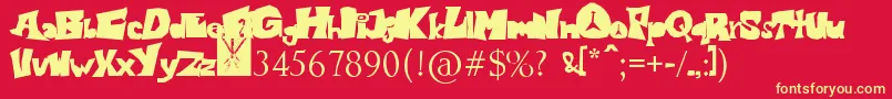 Blondie29 Font – Yellow Fonts on Red Background