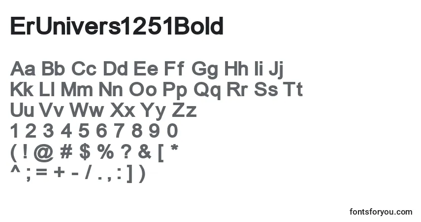 A fonte ErUnivers1251Bold – alfabeto, números, caracteres especiais
