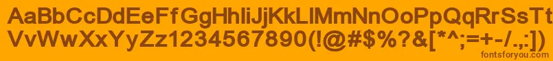 ErUnivers1251Bold-Schriftart – Braune Schriften auf orangefarbenem Hintergrund