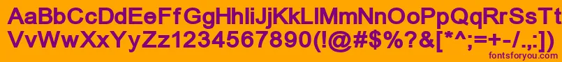 Czcionka ErUnivers1251Bold – fioletowe czcionki na pomarańczowym tle