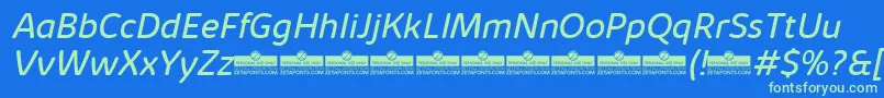 KabrioSoftBookItalicTrial Font – Green Fonts on Blue Background