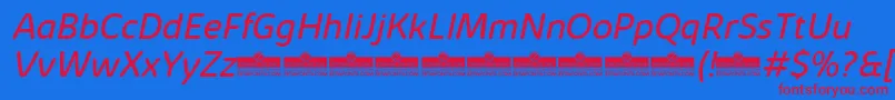 KabrioSoftBookItalicTrial Font – Red Fonts on Blue Background