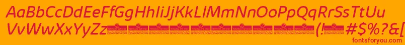 KabrioSoftBookItalicTrial Font – Red Fonts on Orange Background