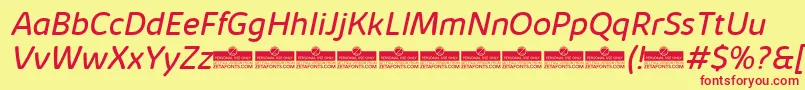 KabrioSoftBookItalicTrial Font – Red Fonts on Yellow Background