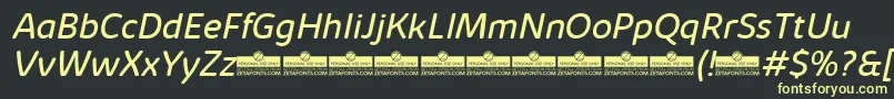 KabrioSoftBookItalicTrial Font – Yellow Fonts on Black Background