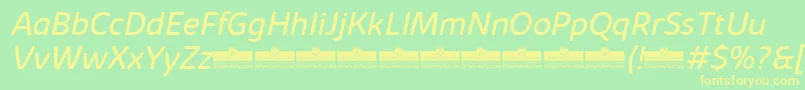 KabrioSoftBookItalicTrial Font – Yellow Fonts on Green Background