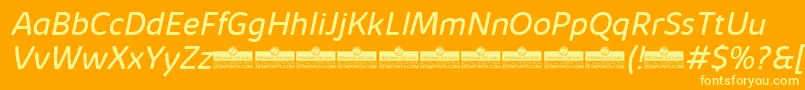 KabrioSoftBookItalicTrial Font – Yellow Fonts on Orange Background