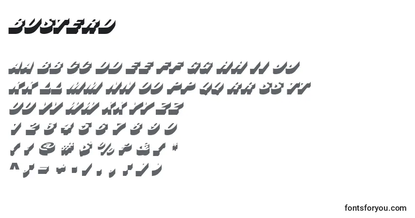 Czcionka Busterd – alfabet, cyfry, specjalne znaki