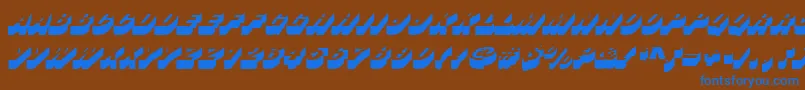 フォントBusterd – 茶色の背景に青い文字