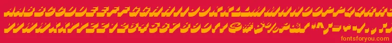 フォントBusterd – 赤い背景にオレンジの文字