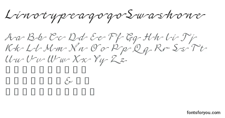 LinotypeagogoSwashone-fontti – aakkoset, numerot, erikoismerkit