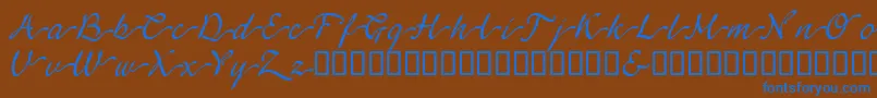 LinotypeagogoSwashone Font – Blue Fonts on Brown Background