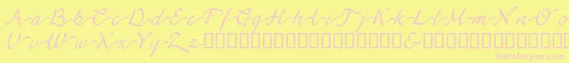 LinotypeagogoSwashone-Schriftart – Rosa Schriften auf gelbem Hintergrund